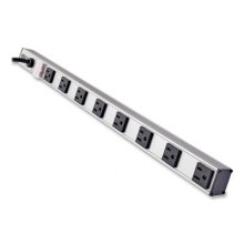Vertical Power Strip, 8 Outlets, 15 ft Cord, 24" Length