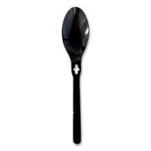 Spoon WeGo Polystyrene, Spoon, Black, 1000/Carton