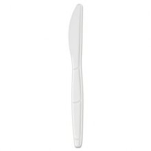 SmartStock Plastic Cutlery Refill, Knife, 6.3", Series-B Mediumweight, White, 40/Pack, 24 Packs/Carton