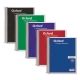 Coil-Lock Wirebound Notebooks, 3-Hole Punched, 5 Subject, Medium/College Rule, Randomly Assorted Covers, 11 x 8.5, 200 Sheets