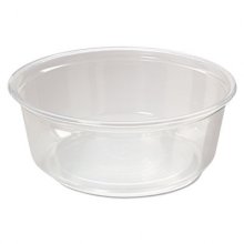 Microwavable Deli Containers, 8 oz, 4.6" Diameter x 1.8"h, Clear, 500/Carton