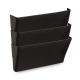 Wall File Pockets, 3 Sections, Letter Size,13" x 4.13" x 14.5", Black, 3/Pack