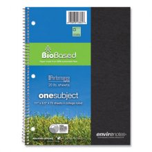 Environotes BioBased Notebook, 1 Subject, Medium/College Rule, Randomly Assorted Earthtone Covers, 11 x 8.5, 70 Sheets
