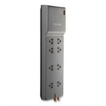 Home/Office Surge Protector, 8 Outlets, 12 ft Cord, 3390 Joules, Dark Gray
