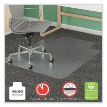 SuperMat Frequent Use Chair Mat for Medium Pile Carpet, 46 x 60, Wide Lipped, Clear