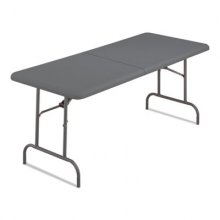 IndestrucTable Classic Bi-Folding Table, 250 lb Capacity, 60 x 30 x 29, Charcoal
