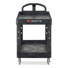 Heavy-Duty Utility Cart, Two-Shelf, 25.9w x 45.2d x 32.2h, Black