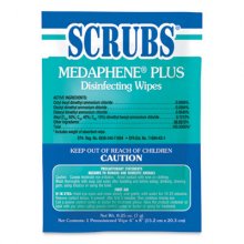 Medaphene Disinfectant Wet Wipes, 6 x 8, Citrus, White, Individually Wrapped Foil Packets, 100/Carton