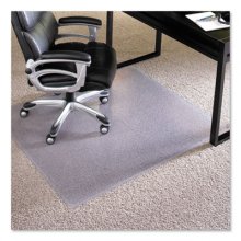 EverLife Intensive Use Chair Mat with Crystal Edge for High-Pile Carpet, Rectangular, 46" x 60", Clear
