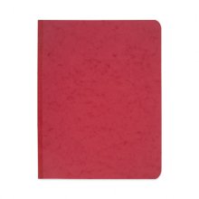 Pressboard Report Cover with Tyvek Reinforced Hinge, Two-Piece Prong Fastener, 3" Capacity, 8.5 x 11, Red/Red
