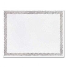 Foil Border Certificates, 8.5 x 11, Ivory/Silver, Braided with Silver Border, 15/Pack