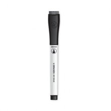 Chisel Tip Low-Odor Dry-Erase Markers with Erasers, Broad Chisel Tip, Black, Dozen