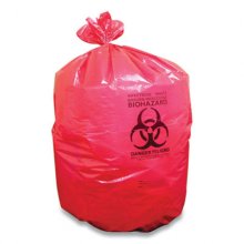 Biohazard Can Liners, 45 gal, 40 x 46, Red, 200/Carton