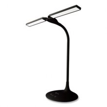 Wellness Series Pivot LED Desk Lamp with Dual Shades, 13.25" to 26" High, Black, Ships in 1-3 Business Days