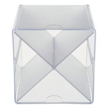 Stackable Cube Organizer, X Divider, 4 Compartments, Plastic, 6 x 7.2 x 6, Clear