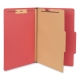 Bright Colored Pressboard Classification Folders, 1 Divider, Legal Size, Ruby Red, 10/Box