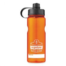 Chill-Its 5151 Plastic Wide Mouth Water Bottle, 34 oz, Orange, Ships in 1-3 Business Days