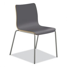 Ruck Laminate Chair, Supports Up to 300 lb, 18" Seat Height, Charcoal Seat/Back, Silver Base, Ships in 7-10 Business Days