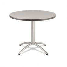 CafeWorks Table, Cafe-Height, Round Top, 36" dia x 30"h, Gray/Silver
