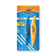 Wite-Out Brand Exact Liner Correction Tape, Non-Refillable, Blue/Orange Applicators, 0.2" x 236", 2/Pack
