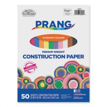 Construction Paper, 58 lb Text Weight, 12 x 18, Assorted, 50/Pack