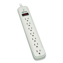 Protect It! Surge Protector, 7 Outlets, 12 ft Cord, 1080 Joules, Light Gray
