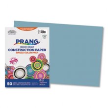 Construction Paper, 58 lb Text Weight, 12 x 18, Sky Blue, 50/Pack