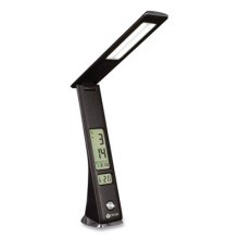 Rise LED Desk Lamp with Digital Display, 12" to 19" High, Black, Ships in 1-3 Business Days