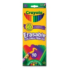 Erasable Color Pencil Set, 3.3 mm, 2B (#1), Assorted Lead/Barrel Colors, 10/Pack