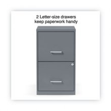 Soho Vertical File Cabinet, 2 Drawers: File/File, Letter, Charcoal, 14" x 18" x 24.1"