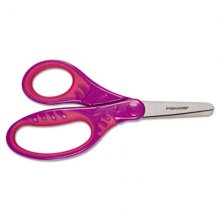 Kids/Student Softgrip Scissors, Rounded Tip, 5" Long, 1.75" Cut Length, Randomly Assorted Straight Handles