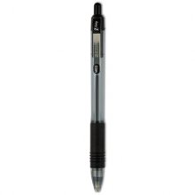 Z-Grip Ballpoint Pen, Retractable, Medium 1 mm, Black Ink, Clear Barrel, 12/Pack