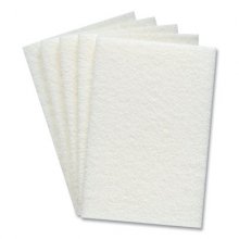 Light Duty Scouring Pads, White, 60/Pack