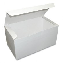 Tuck-Top One-Piece Paperboard Take-Out Box, 9 x 5 x 3, White, 250/Carton