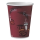 Solo Paper Hot Drink Cups in Bistro Design, 12 oz, Maroon, 50/Pack