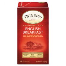 Tea Bags, English Breakfast, 1.76 oz, 25/Box