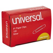 Paper Clips, #1, Smooth, Silver, 100 Clips/Pack, 12 Packs/Carton