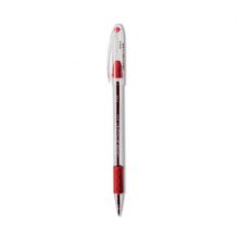 R.S.V.P. Ballpoint Pen, Stick, Fine 0.7 mm, Red Ink, Clear/Red Barrel, Dozen