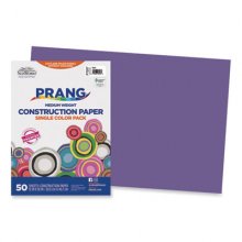Construction Paper, 58 lb Text Weight, 12 x 18, Violet, 50/Pack