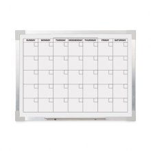 Framed Calendar Dry Erase Board, 24 x 18, White, Silver Aluminum Frame