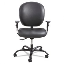 Alday Intensive-Use Chair, Supports Up to 500 lb, 17.5" to 20" Seat Height, Black Vinyl Seat/Back, Black Base