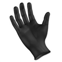 Disposable General-Purpose Powder-Free Nitrile Gloves, Large, Black, 4.4 mil, 1000/Carton