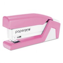 InCourage Spring-Powered Compact Stapler, 20-Sheet Capacity, Pink/White