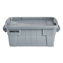 BRUTE Tote with Lid, 14 gal, 27.5" x 16.75" x 10.75", Gray