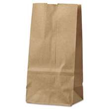 Grocery Paper Bags, 30 lb Capacity, #2, 4.31" x 2.44" x 7.88", Kraft, 500 Bags