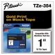 TZe Standard Adhesive Laminated Labeling Tape, 0.94" x 26.2 ft, Gold on Black