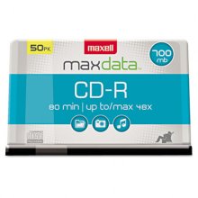 CD-R Discs, 700 MB/80 min, 48x, Spindle, Silver, 50/Pack