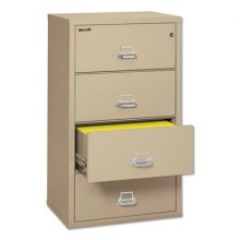 Insulated Lateral File, 4 Legal/Letter-Size File Drawers, Parchment, 31.13" x 22.13" x 52.75", 260 lb Overall Capacity