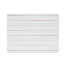 Magnetic Two-Sided Red and Blue Ruled Dry Erase Board, 12 x 9, Ruled White Front, Unruled White Back, 12/Pack