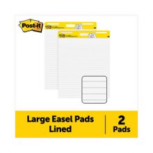 Vertical-Orientation Self-Stick Easel Pads, Presentation Format (1 1/2" Rule), 30 White 25 x 30 Sheets, 2/Pack